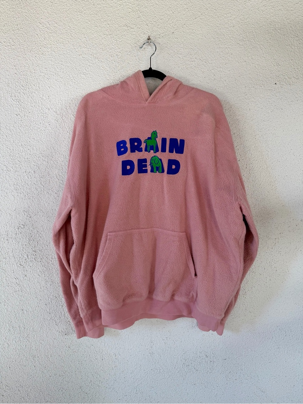 Brain Dead Pink Logo Fleece Hoodie